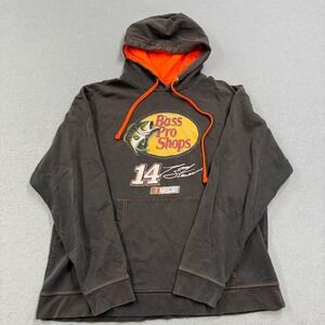 Bass Pro Shops Hoodie‎ Men's Large Black Tony Stewart NASCAR 14 Racing Pullover
